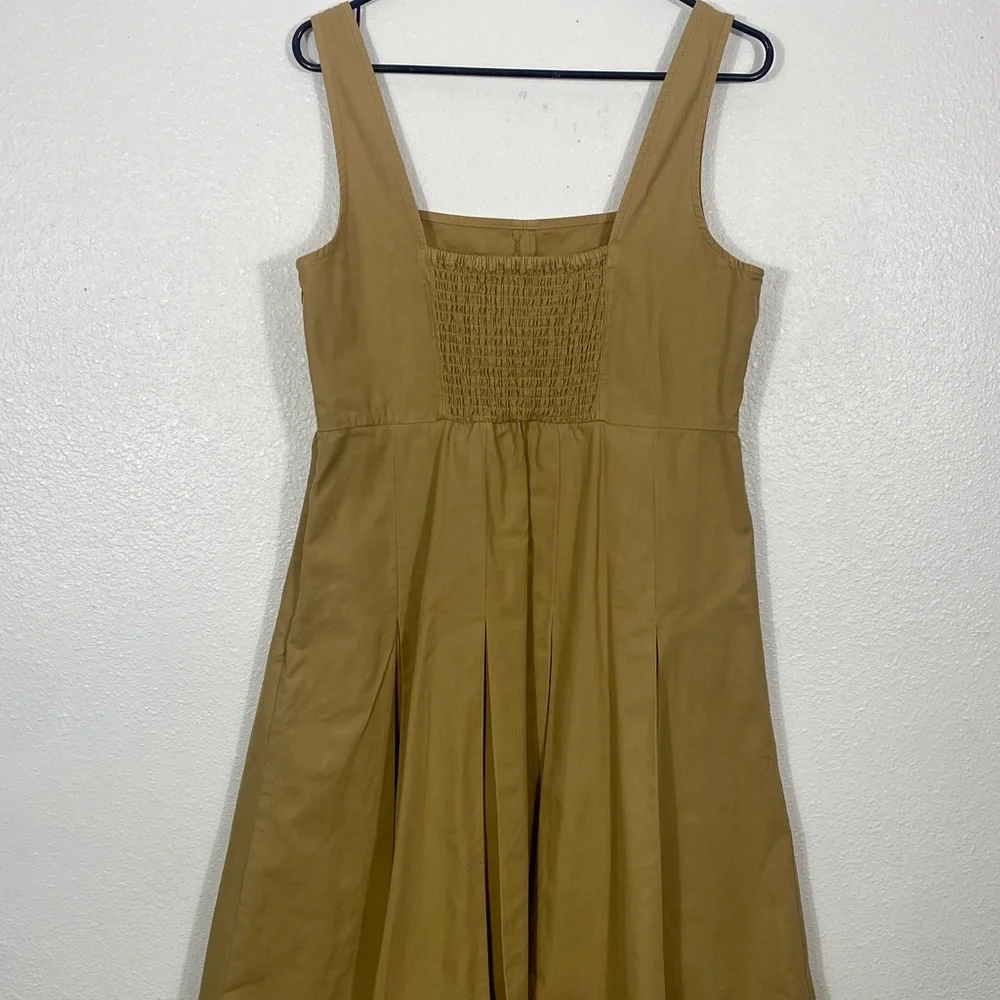 J. Crew Yellow Midi Dress Size 10 100% Cotton